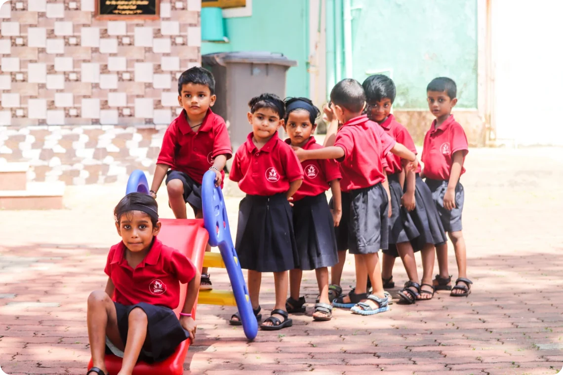 Students in the classroom at Shanti Niketan